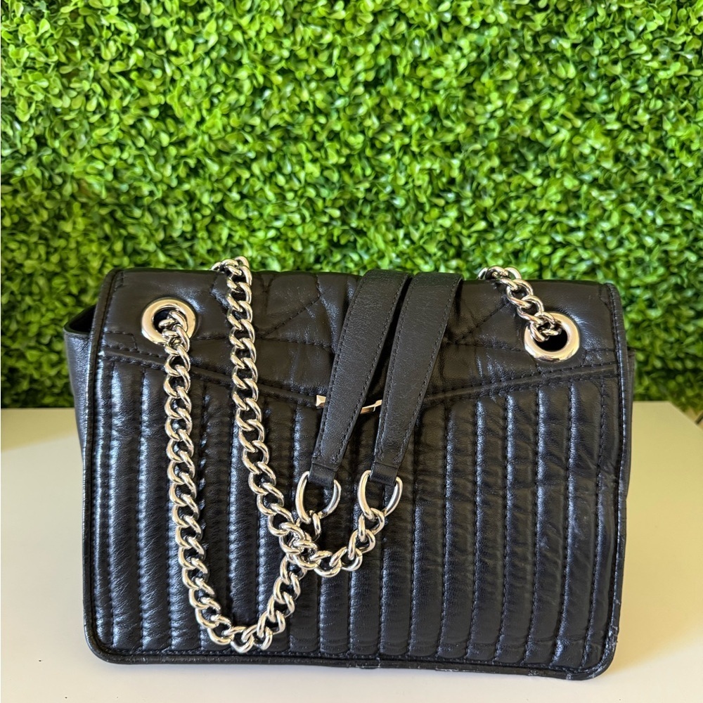Jimmy Choo Helia Quilted Leather Shoulder Bag – Black/Silver - Picture 3 of 12